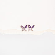 Aretes Mariposa Violeta