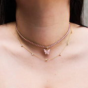Collar Mariposa Rosa