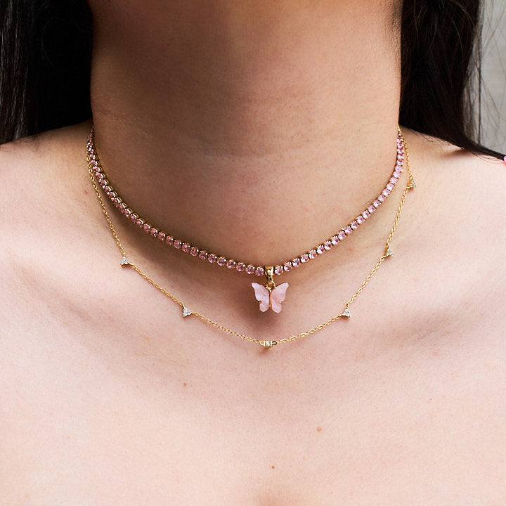 Collar Mariposa Rosa